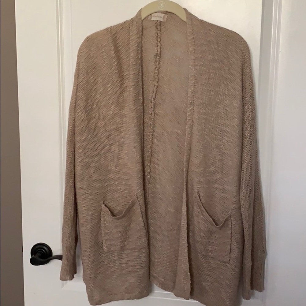 Open taupe cardigan sz L